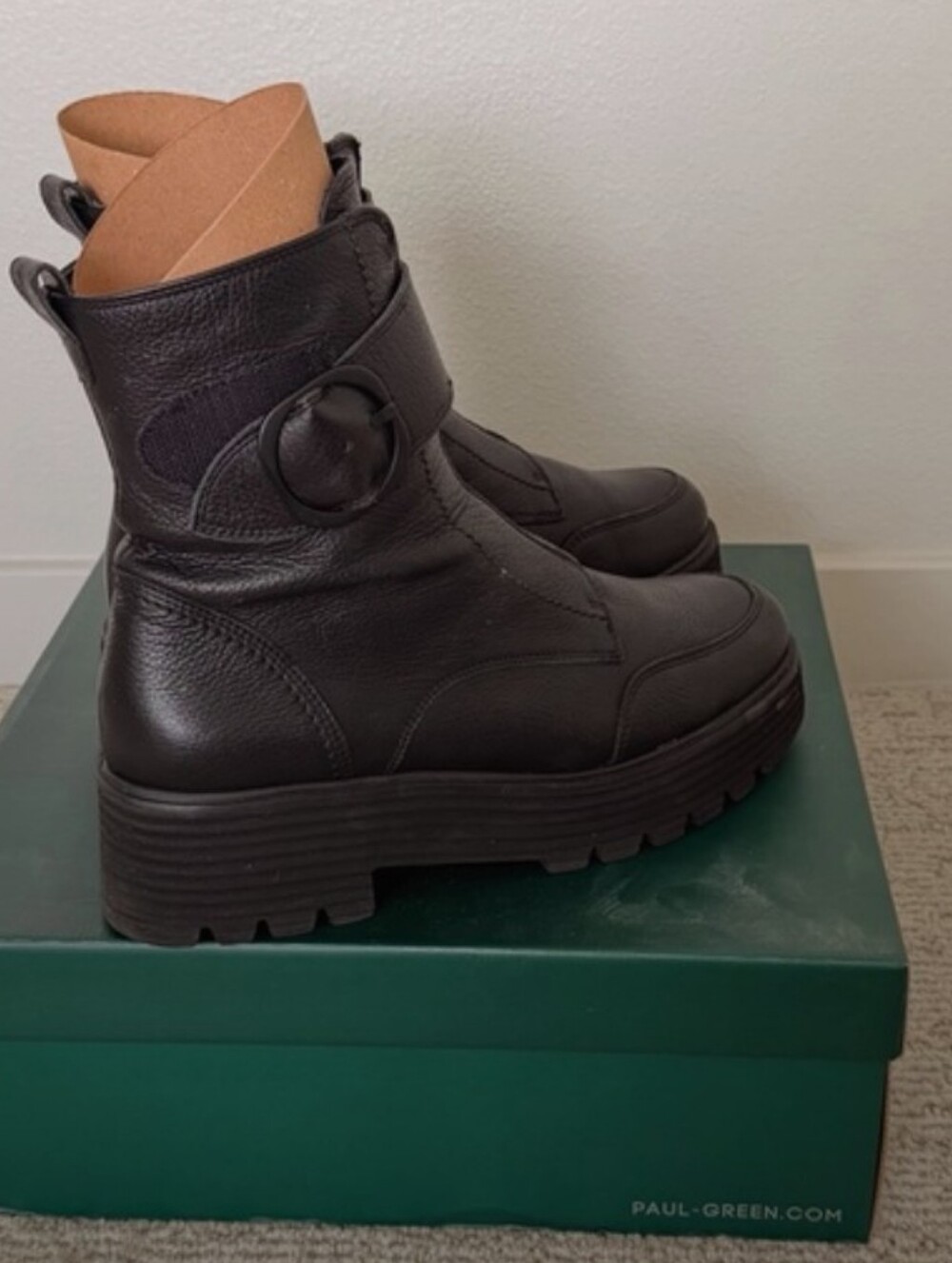 European Paul Green Leather Platform Boots With Box!
